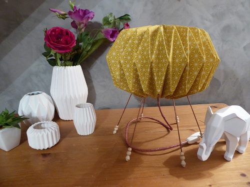 lampe en origami textile