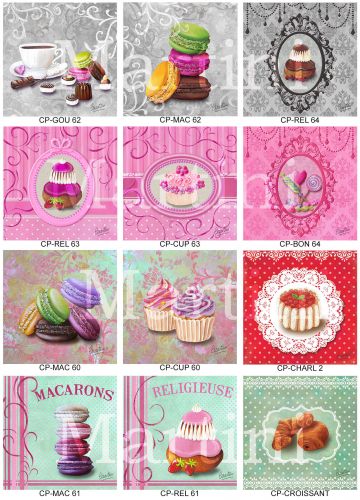 carte macaron, cartes gourmandises, carte gourmande cake's card