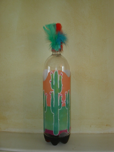 décoration de bouteille pour un anniversaire cowboy et indiens.JPG